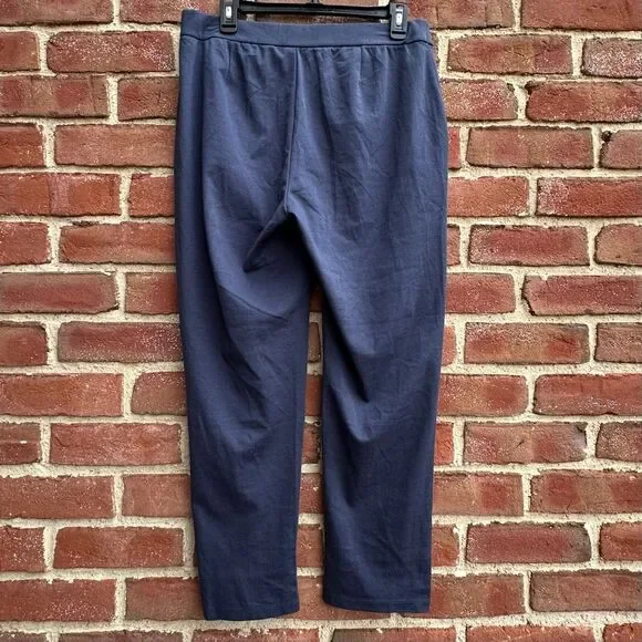 Eileen Fisher $198 Flex Ponte Straight Pants ocean Blue Petite Small NEW
